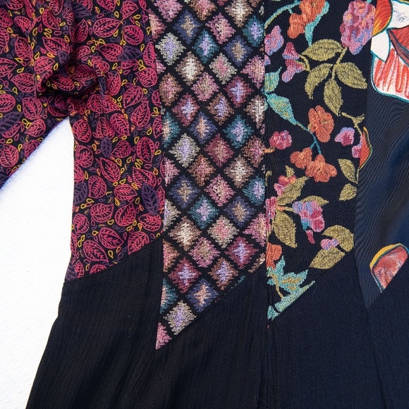 Vintage Patchwork Black Maxi Dress - Picture 9 of 16